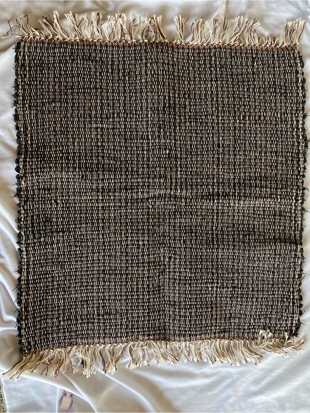 Handmade rag rug black denim